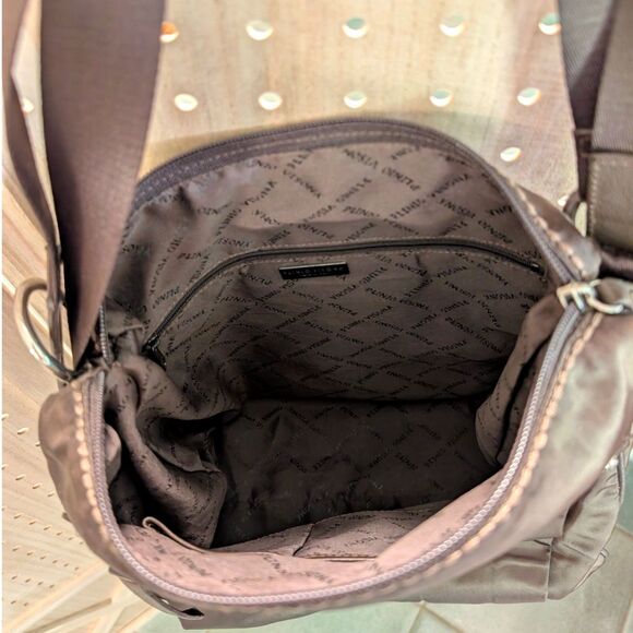 PLINIO VISONA Brown Satin Bag - Designer Handbag Purse - Made in Italy - Picture 8 of 10